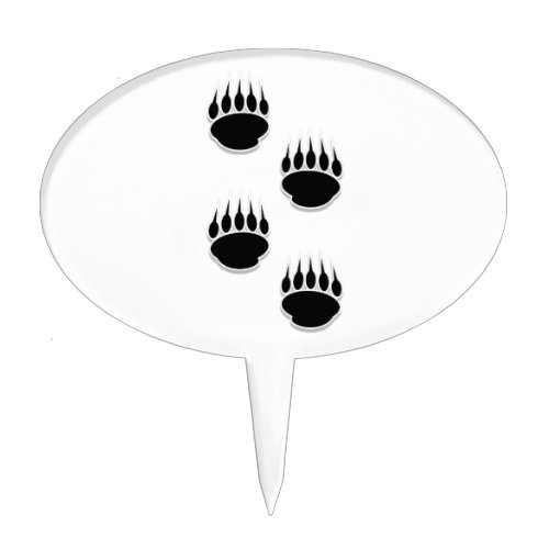 Black Bear Paw Prints Cake Topper