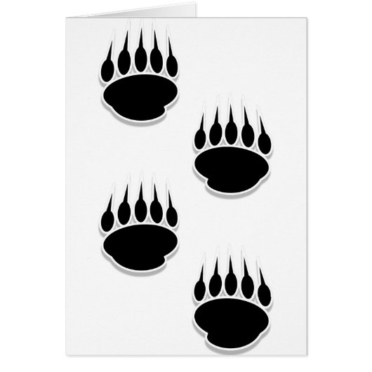 Black Bear Paw Prints Cards (Front)