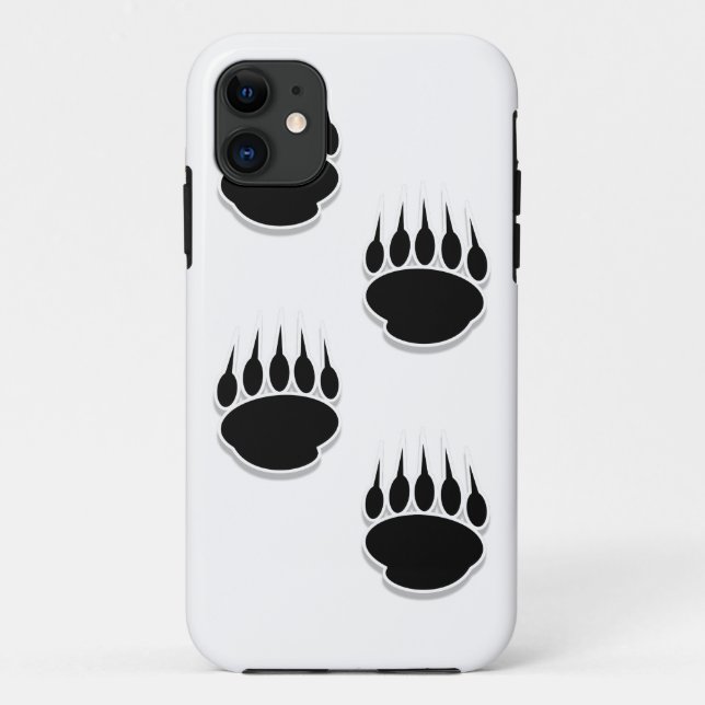 Black Bear Paw Prints Case-Mate iPhone Case (Back)