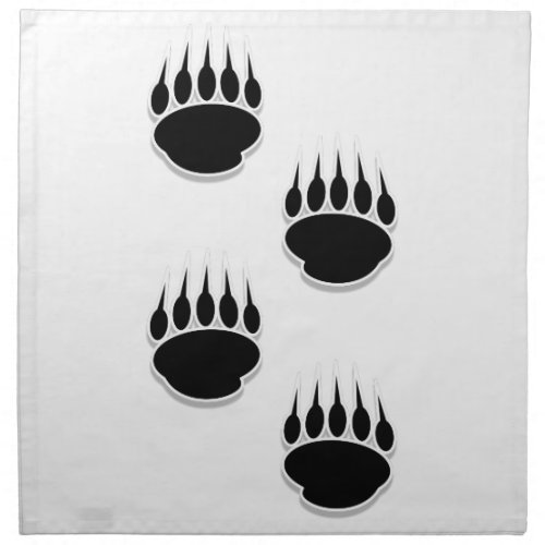 Black Bear Paw Prints Cloth Napkin