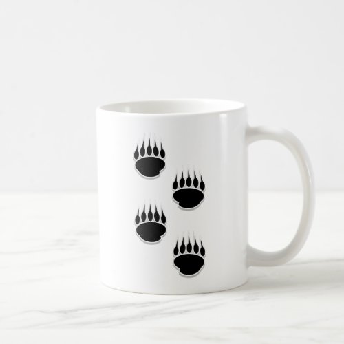 Black Bear Paw Prints Coffee Mug