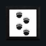 Black Bear Paw Prints Gift Box<br><div class="desc">Black bear paw prints. Original image.</div>