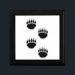 Black Bear Paw Prints Gift Box<br><div class="desc">Black bear paw prints. Original image.</div>