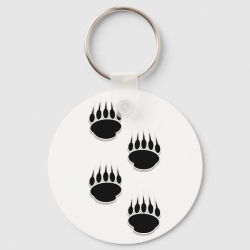 Black Bear Paw Prints Keychain