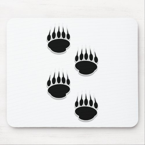 Black Bear Paw Prints Mouse Pad