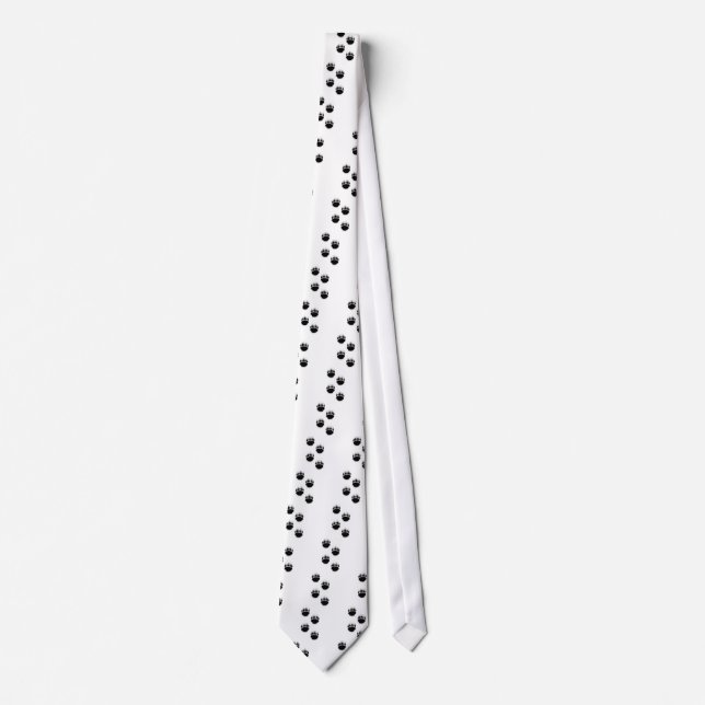 Black Bear Paw Prints Neck Tie (Front)