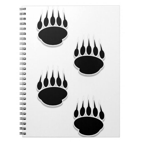 Black Bear Paw Prints Notebook