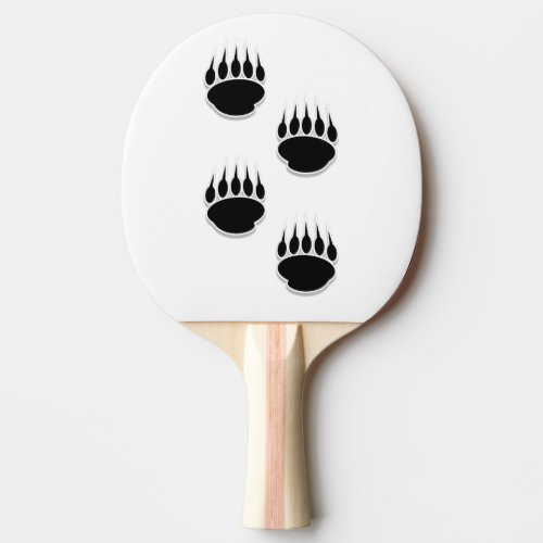 Black Bear Paw Prints Ping Pong Paddle