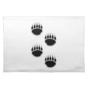 Black Bear Paw Prints Placemat