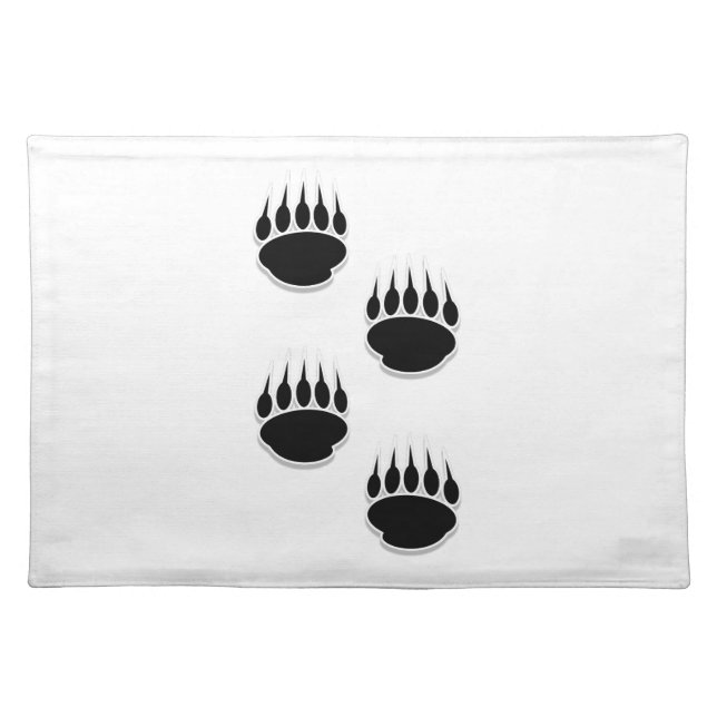 Black Bear Paw Prints Placemat (Front)