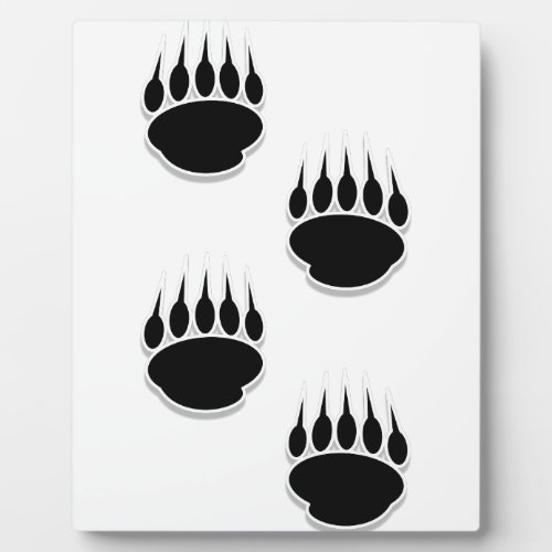 Black Bear Paw Prints Plaque