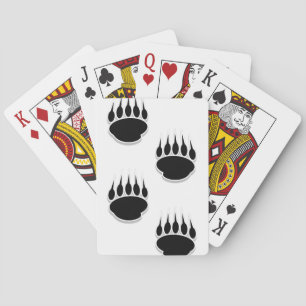 Black Bear Paw Prints Poker Cards