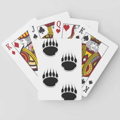 Black Bear Paw Prints Poker Cards