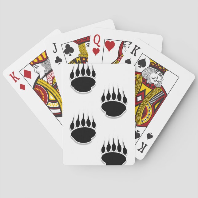 Black Bear Paw Prints Poker Cards (Back)