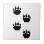 Black Bear Paw Prints Square  Ceramic Tile<br><div class="desc">Black bear paw prints. Original image. Custom square ceramic tiles.</div>