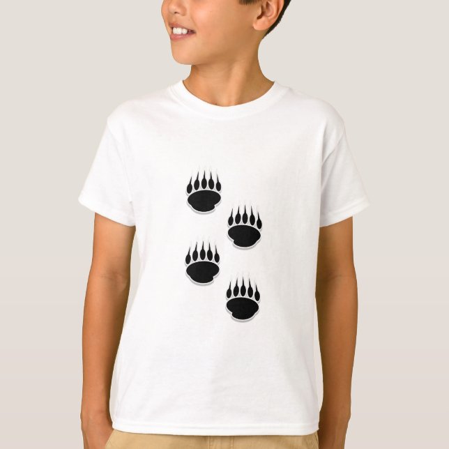 Black Bear Paw Prints T-Shirt (Front)