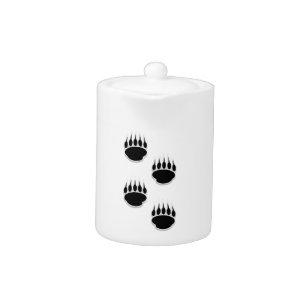 Black Bear Paw Prints Teapot