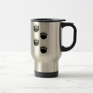 Black Bear Paw Prints Travel Mug