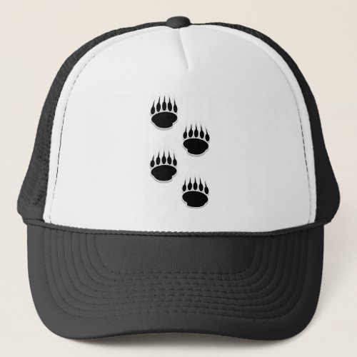 Black Bear Paw Prints Trucker Hat