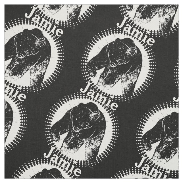 Black Bear Personalized Pattern Fabric (Swatch)