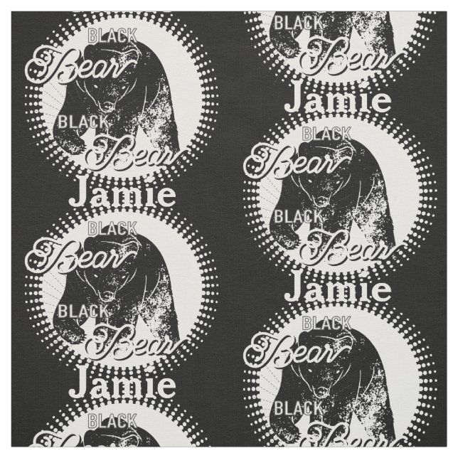Black Bear Personalized Pattern Fabric (Swatch)
