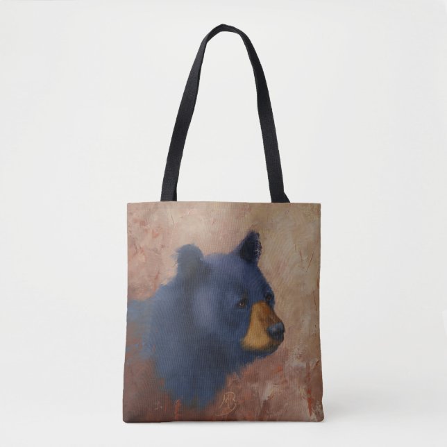 Black Bear Portrait Tote Bag (Front)