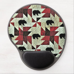 Black Bear Quilt Gel Mouse Pad