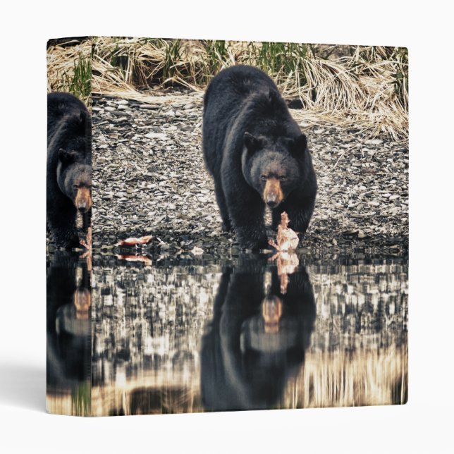 Black Bear Reflections 3 Ring Binder (Front/Spine)