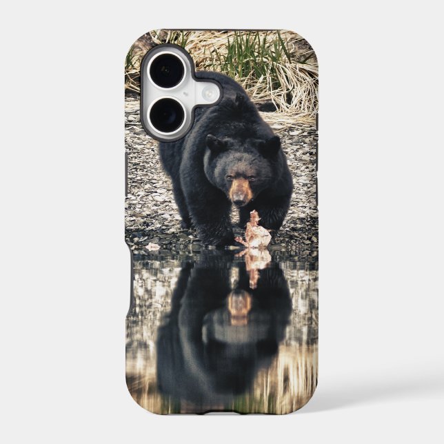 Black Bear Reflections Iphone Case (Back)