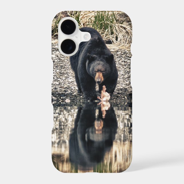 Black Bear Reflections Iphone Case (Back)