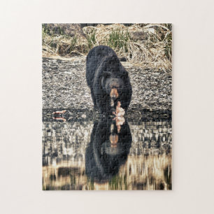 Black Bear Reflections Jigsaw Puzzle