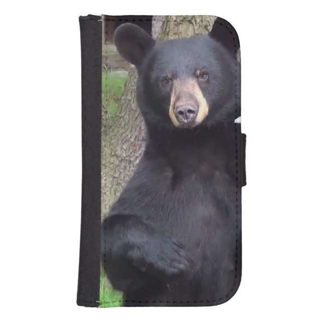 Black Bear Samsung Galaxy Wallet Case (Front)