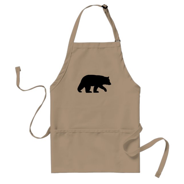 Black Bear Silhouette Adult Apron (Front)