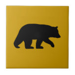 Black Bear Silhouette - Custom Background Color Tile<br><div class="desc"></div>