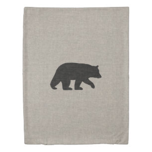 Black Bear Silhouette Duvet Cover