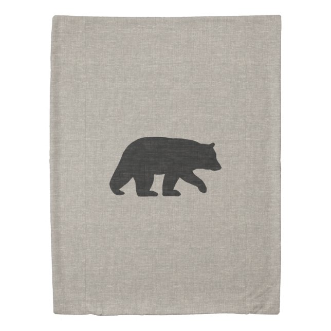 Black Bear Silhouette Duvet Cover (Front)