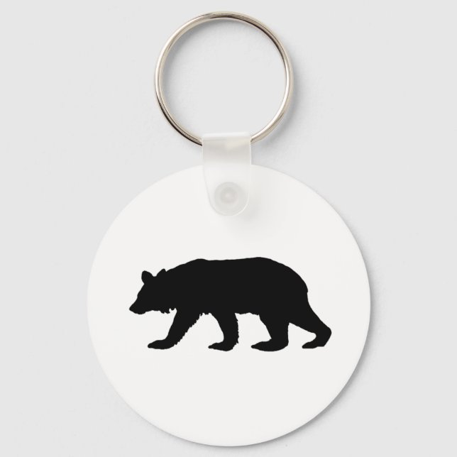 Black Bear Silhouette Keychain (Front)