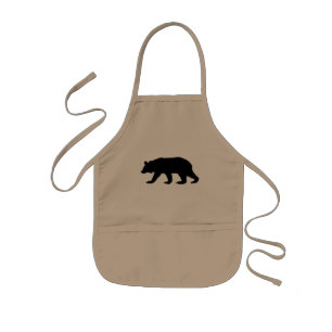 Black Bear Silhouette Kids' Apron