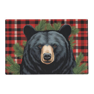 Black Bear Silhouette Laminated Placemat