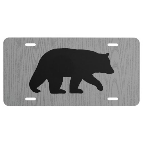 Black Bear Silhouette License Plate