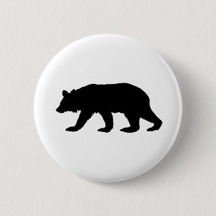 Black Bear Silhouette Pinback Button