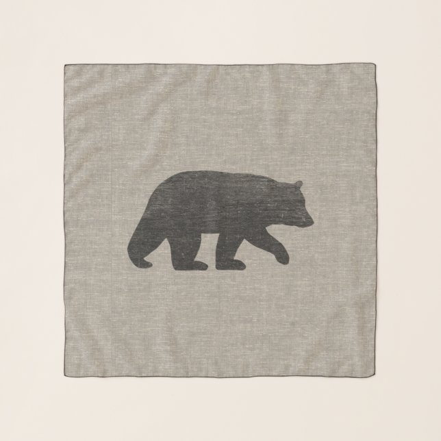 Black Bear Silhouette Scarf (Front)
