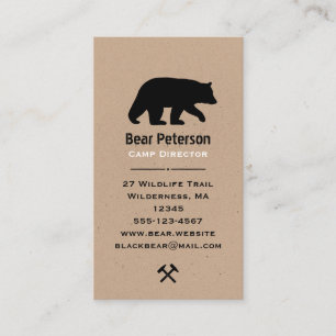 Black Bear Silhouette Simple Wildlife Outdoors Business Card