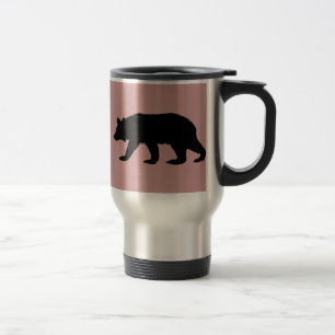 Black Bear Silhouette Travel Mug