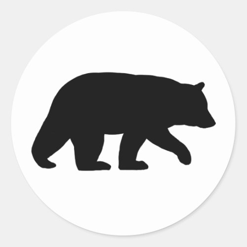 Black Bear Silhouette  Wild Animal Wildlife Classic Round Sticker