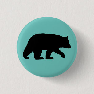 Black Bear Silhouette   Wildlife   Wild Animal Button