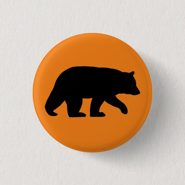 Black Bear Silhouette | Wildlife | Wild Animal Button (Front)