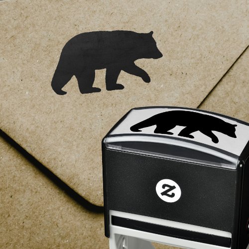 Black Bear Silhouette Wildlife Wild Animal Self_inking Stamp