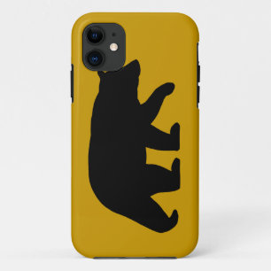 Black Bear Silhouette with Custom Background Color iPhone 11 Case