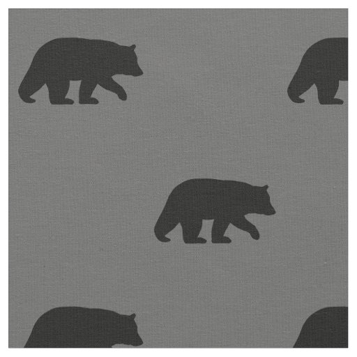 Black Bear Silhouettes Wildlife Patterned Fabric